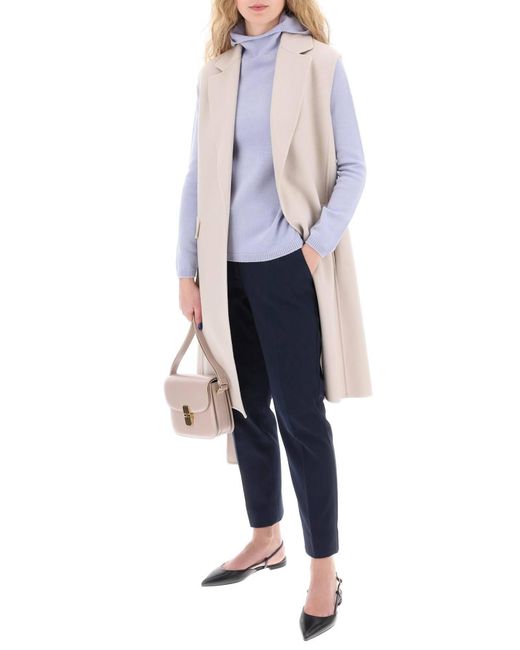 Weekend by Maxmara Blue Stretch Cotton Cigarette Pants