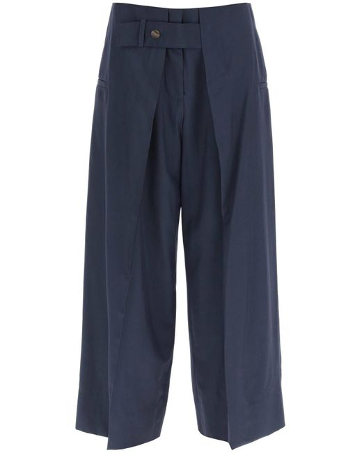 Loewe Blue Pleated Cropped Pants