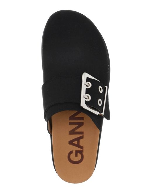 Ganni Black Suede-Like Faux Leather M