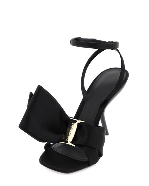 Ferragamo Black Sandals With Asymmetric Bow