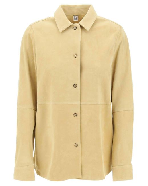 Totême  Natural Suede Leather Overshirt For
