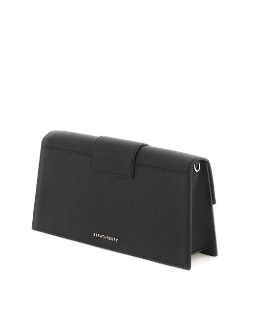 Strathberry Black 'mini Crescent' Leather Bag