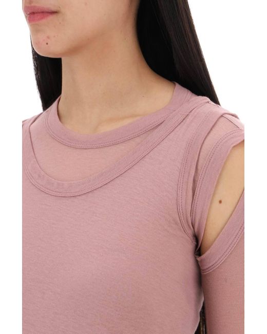 Rick Owens Pink 'Banana' Convertible Layered Top