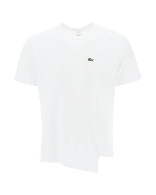 Comme des Garçons White X Lacoste Asymmetrical T Shirt for men