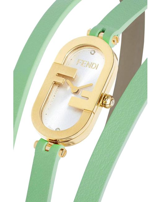Fendi Green O'Lock Vertical Watch