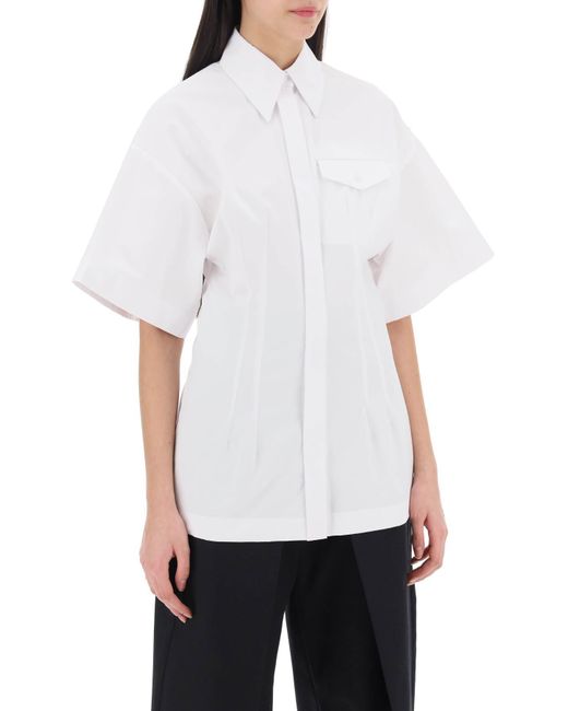 Sportmax White "poplin Curved Shirt