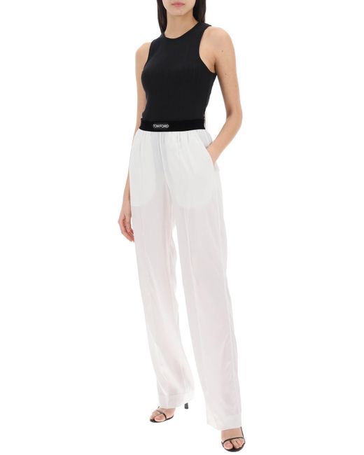 Tom Ford White Silk Pajama Pants