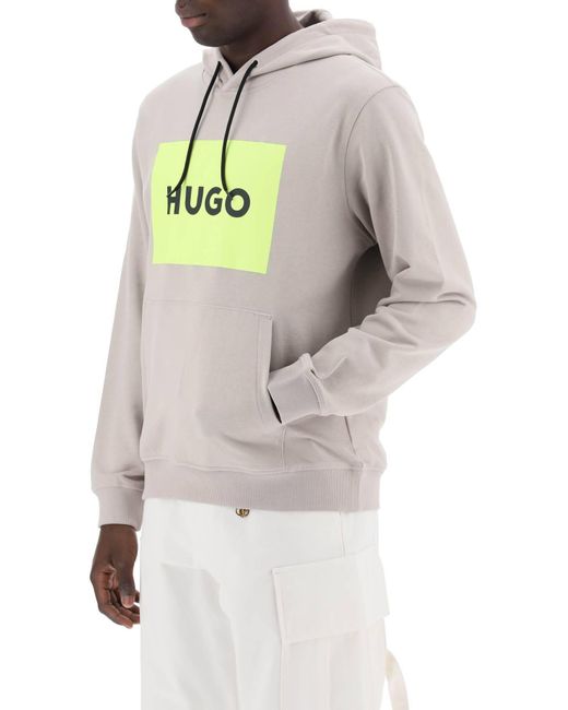 Felpa Duratschi Con Box Logo di HUGO in Gray da Uomo