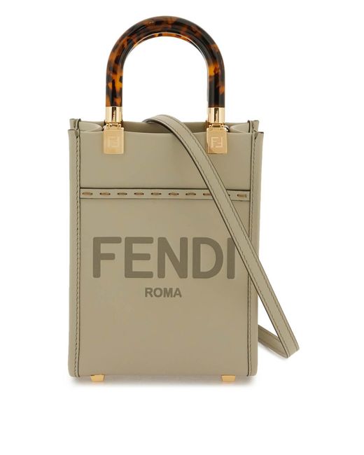 Fendi Metallic Mini Sunshine Shopper Bag