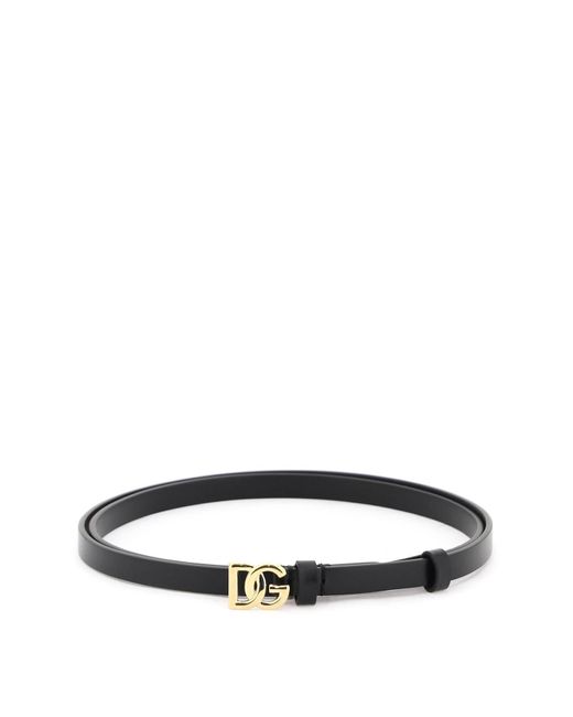 Dolce & Gabbana Black "dg Logo Belt With Buckle