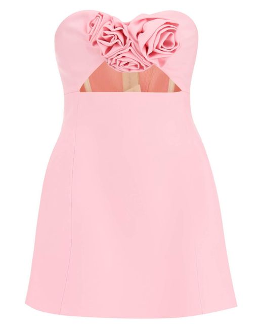 Magda Butrym Pink Cut-out Rose Applique Mini Dress