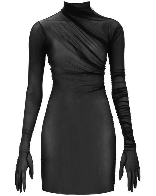 Ann Demeulemeester Black Xenia Stretch-tulle Maxi Top