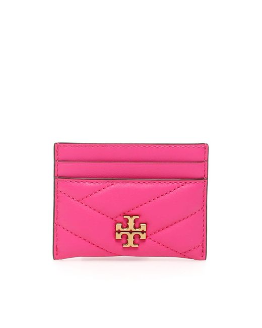 Tory Burch Pink Kira Chevron-quilted Cardholder