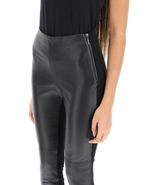 MARCIANO BY GUESS Gray Leather And Jersey LEGGINGS