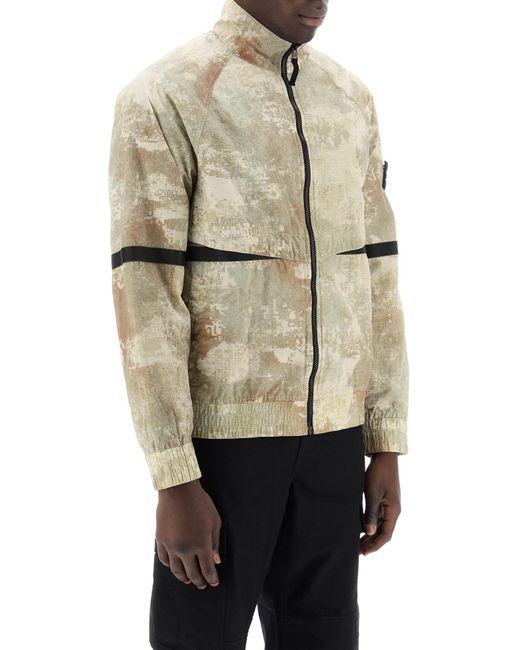 Stone Island Natural Camouflage Wind Jacket Made Of Econyl for men