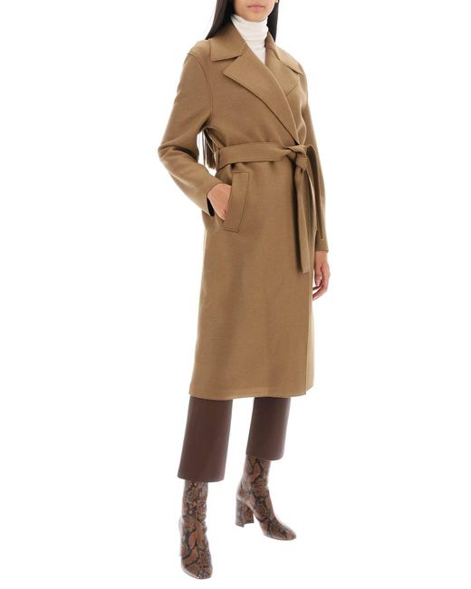 Harris Wharf London Brown Long Robe Coat