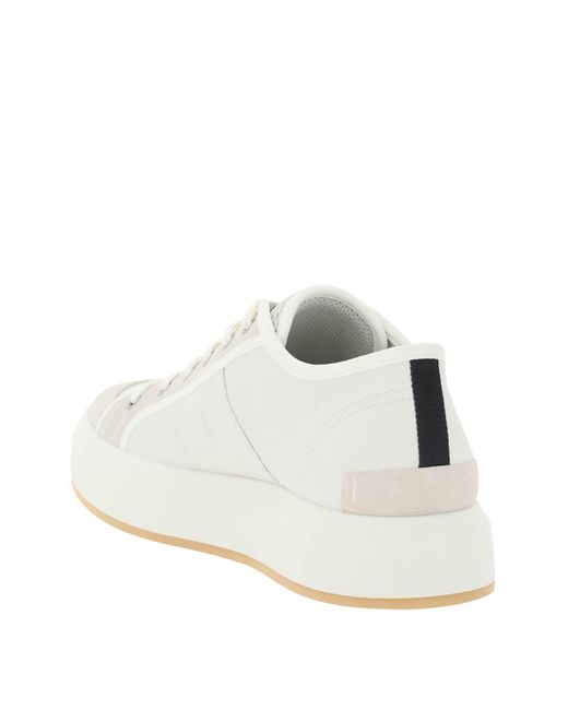 Stone Island Ripstop Leather Sneakers in White for Men | Lyst