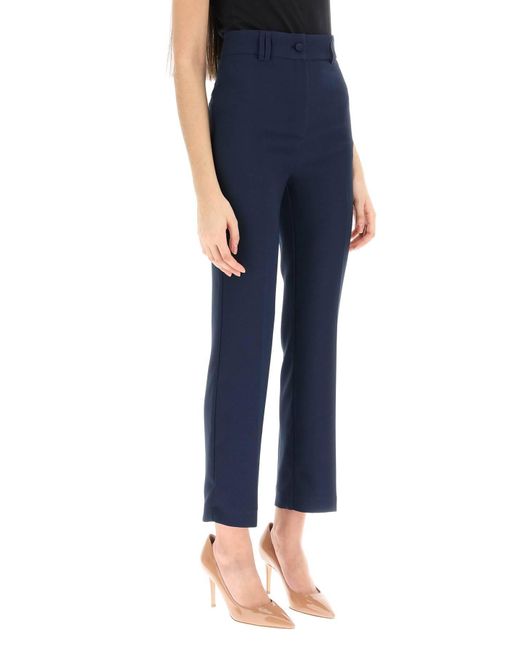 HEBE STUDIO Blue 'Loulou' Cady Trousers