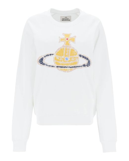 Vivienne Westwood Time Machine Raglan Sweatshirt in White | Lyst