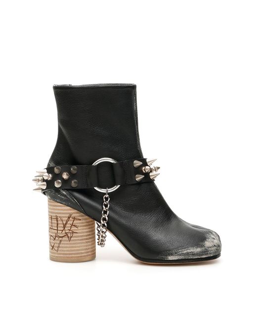 Maison Margiela Studded Tabi Ankle Boots in Black | Lyst Canada