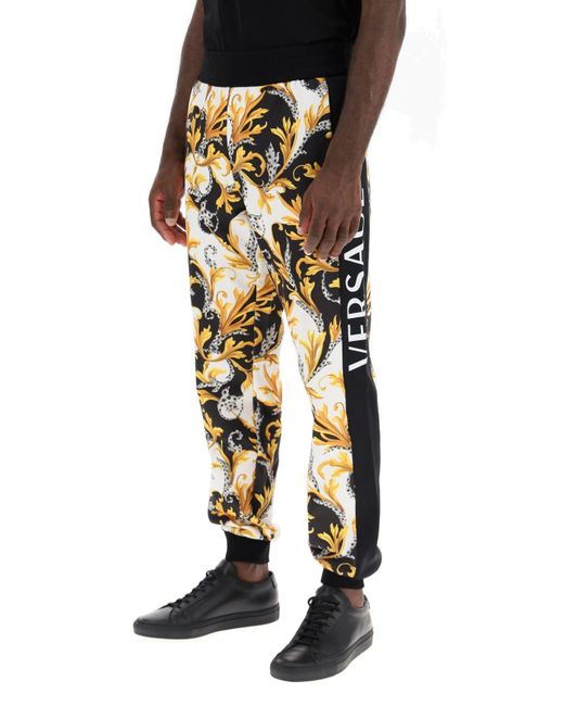 Versace Acanthus Barocco Print jogger Pants in Yellow for Men | Lyst