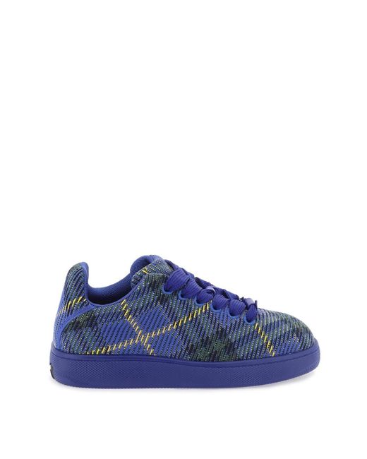 Burberry Blue Sneakers Box With Check Processing for men