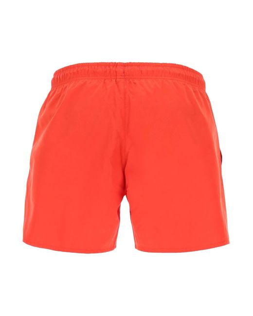 Lacoste Red Logo Patch Swim Shorts for men