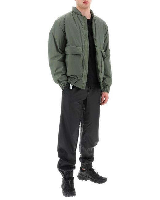 Rains Green Fuse Bomber Jacket for men