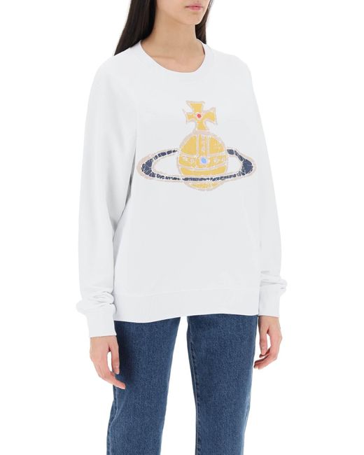 Vivienne Westwood Time Machine Raglan Sweatshirt in White | Lyst