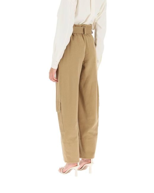 Low Classic Natural Cargo Pants With Matching Belt