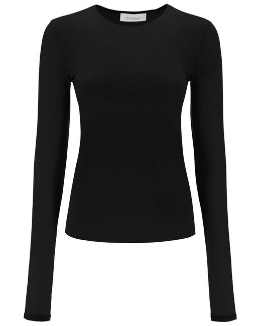 Sportmax Black Stretch Jersey Long-sleeved T-shirt