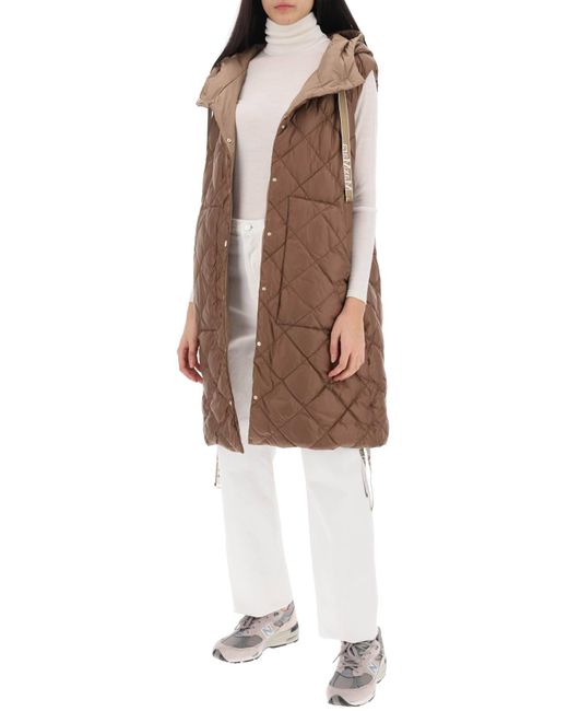 Max Mara The Cube Brown Sisoft Quilted Vest