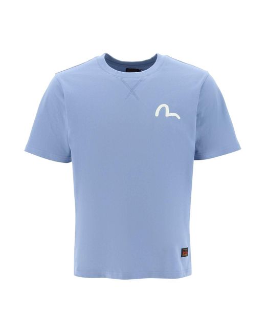 Evisu Blue Seagull Print T-shirt for men