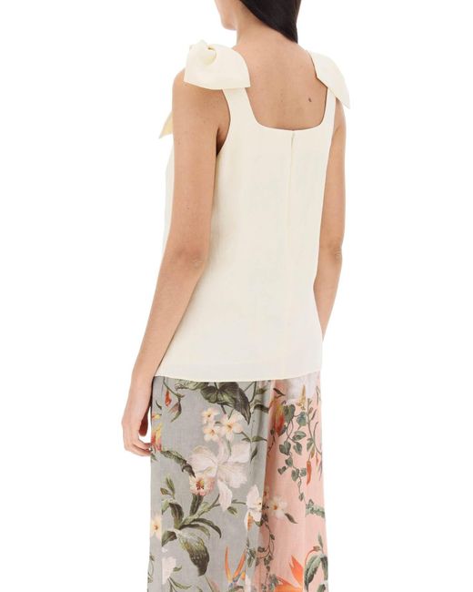 Chloé Natural Chloe' Tank Top With Bows On Shoulders