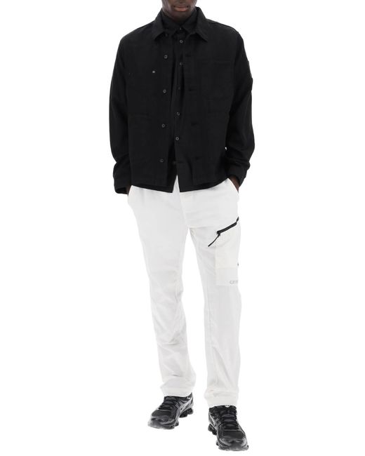 C P Company White Ripstop Cargo Pants In for men