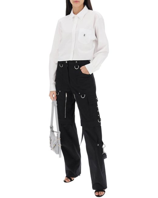 Givenchy White 4G Cropped Shirt