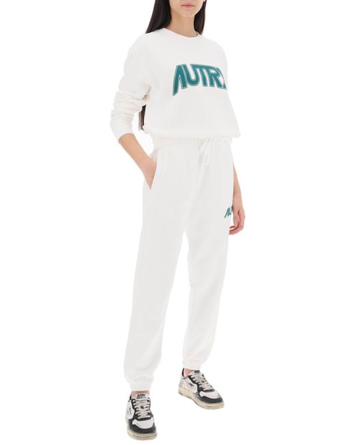 Autry White Joggers With Logo Print