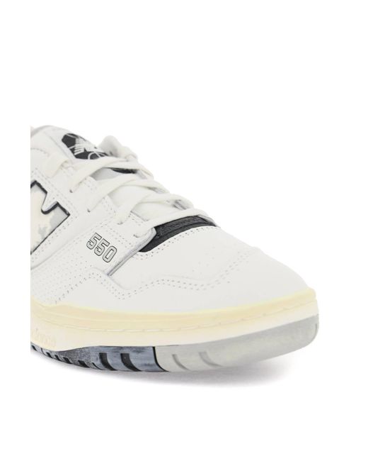 New Balance White Vintage-Effect 550 Sneakers