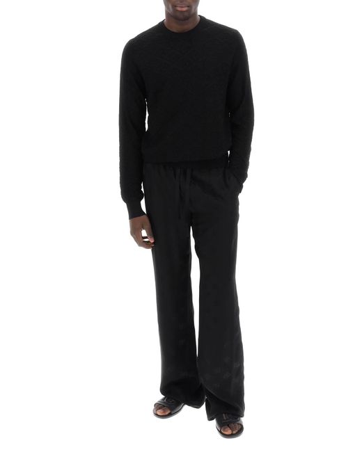 Dolce & Gabbana Black Dg Jacquard Pants for men