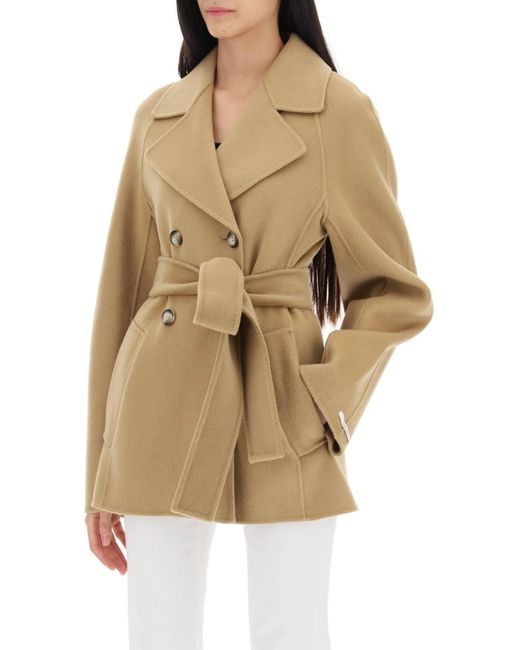 Sportmax Natural Umano Double-breasted Peacoat