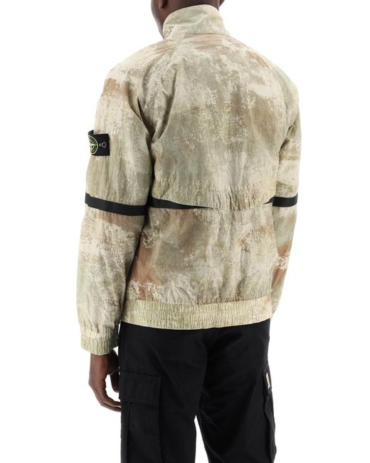 Stone Island Natural Camouflage Wind Jacket Made Of Econyl for men