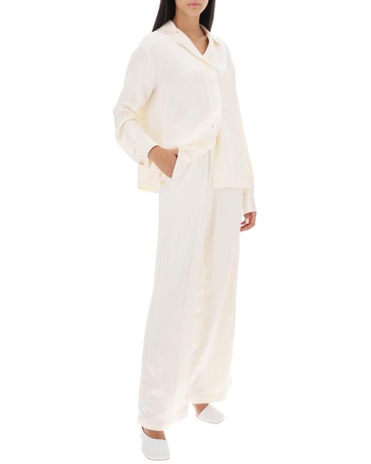 Loewe Silk Pajama Pants in White | Lyst