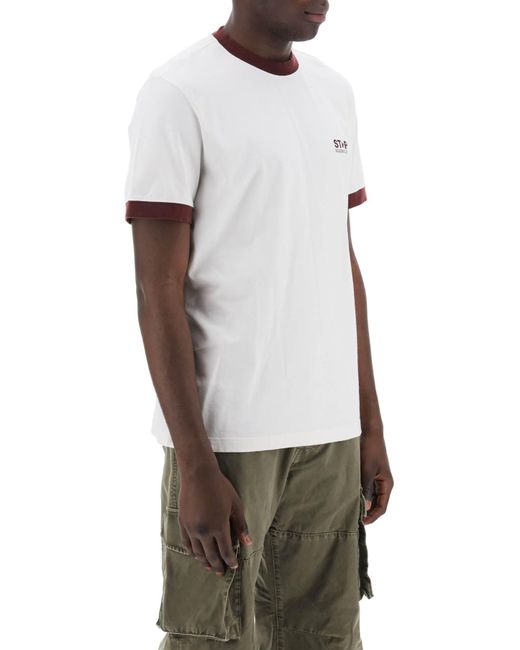 Golden Goose Deluxe Brand White T-Shirt With Logo for men