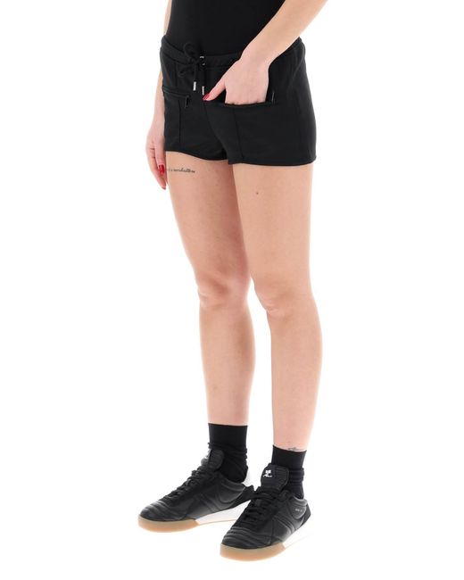 Courreges Black Courreges "Jersey Interlock Mini Shorts