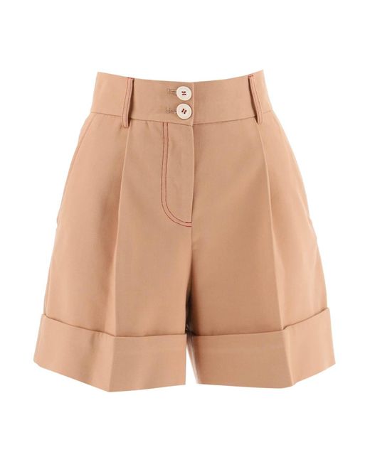 See By Chloé Natural See By Chloe Cotton Twill Shorts