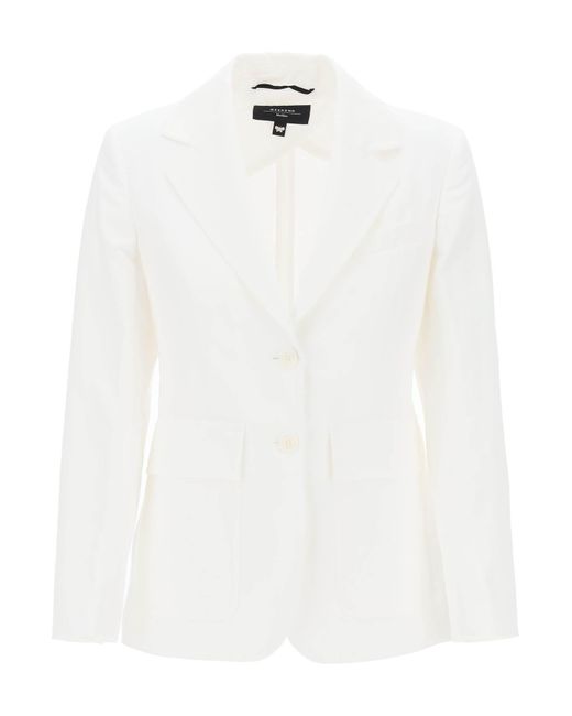 Weekend by Maxmara White Cotton And Linen Dattero Bl