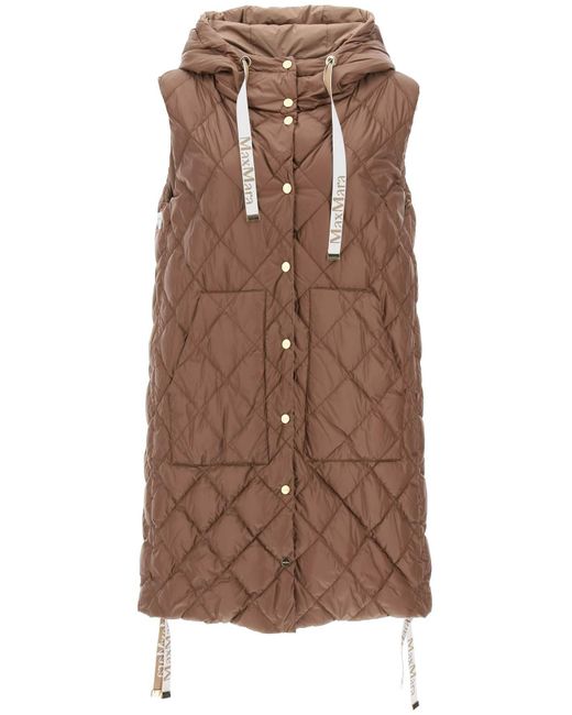 Max Mara The Cube Brown Sisoft Quilted Vest