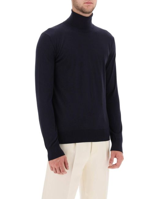 Zegna Blue Cashseta Turtleneck Sweater for men