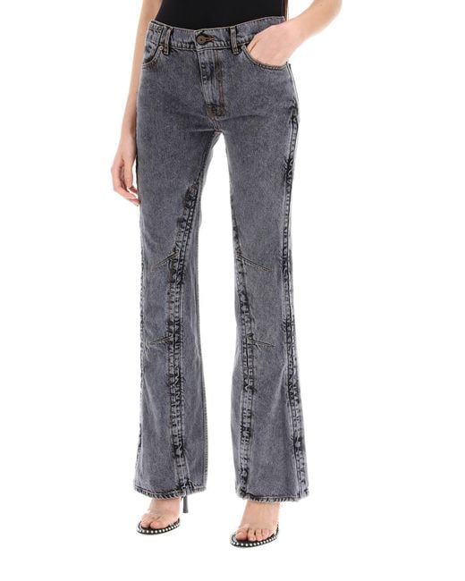 Y. Project Blue Y Project Hook-And-Eye Flared Jeans