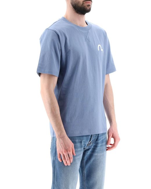 Evisu Blue Seagull Print T-shirt for men